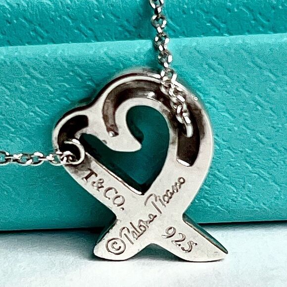 Tiffany & Co Paloma Picasso Loving Heart Pendant Necklace - Silver - 16” - Picture 14 of 14